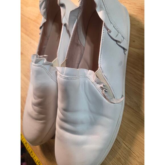 Kate Spade White Leather 7.5 Ruffle Slide on Sneaker - Picture 7 of 9